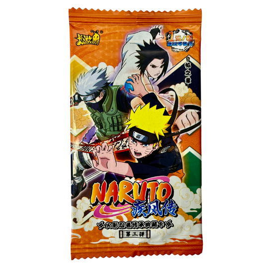 Booster Naruto T1 W3, contenant des cartes exclusives mettant en avant les personnages emblématiques de l’univers Naruto