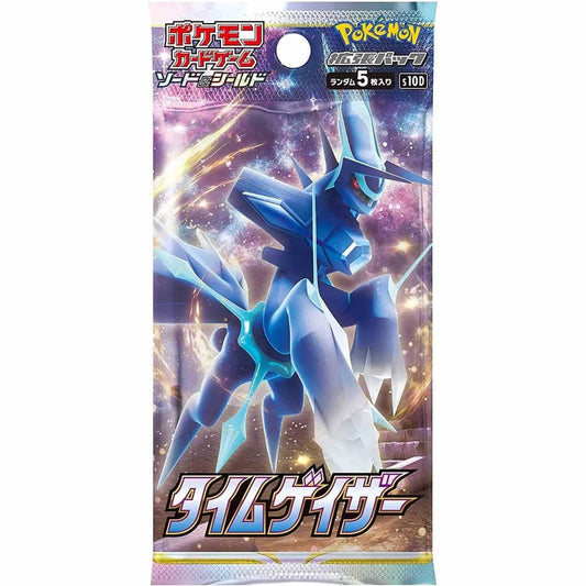 Booster Pokémon S10D Time Gazer en version japonaise, avec Dialga en vedette et des cartes inédites pour les joueurs et collectionneurs du JCC Pokémon