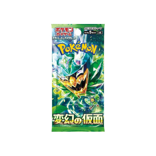Booster Pokémon SV6 - Mask of Change en version japonaise, contenant des cartes exclusives et stratégiques de l’extension Écarlate et Violet pour les collectionneurs et joueurs du JCC Pokémon