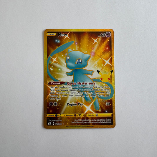 Carte Pokémon Mew doré 025/025 édition 25 ans