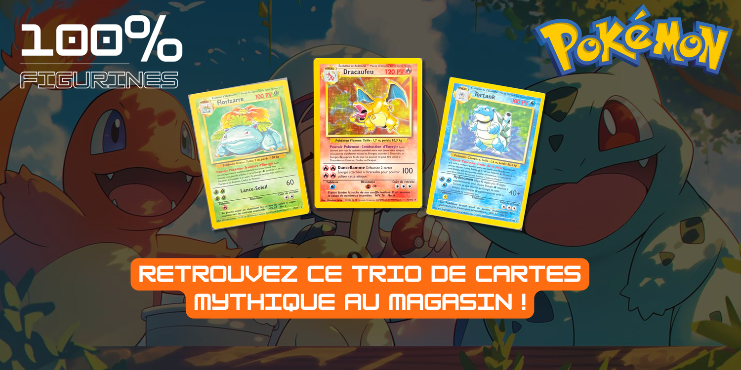 Retrouvez le trio de cartes Pokémon le plus mythique de tous les temps !