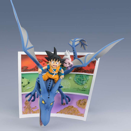 Figurine Dragon Ball Daima - Son Goku Mini & Supreme Kai Mini, 23 cm, gamme Figuarts Zero de Bandai. Effets dynamiques et design soigné.