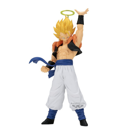 Figurine de Gogeta, 17 cm, gamme Match Makers de Dragon Ball Z, représentant le guerrier fusionné dans son combat contre Janemba avec des détails percutants