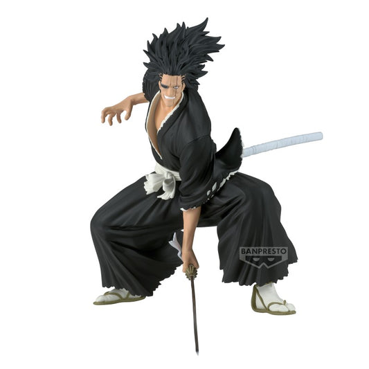 Figurine Kenpachi Zaraki Vibration Stars 13 cm Bleach, posture dynamique et détails précis reflétant la puissance et le charisme du capitaine légendaire