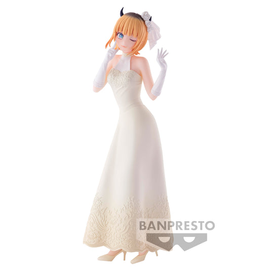 Figurine de Memcho en robe de mariée, 20 cm, Bridal Dress Oshi no Ko de Banpresto, capturant son élégance et sa joie dans une tenue détaillée et élégante