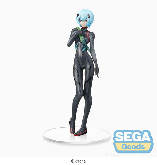 Figurine de Rei Ayanami, 22 cm, SPM 3.0+1.0 Thrice Upon A Time de Neon Genesis Evangelion, capturant la grâce et la sérénité du personnage dans une pose élégante