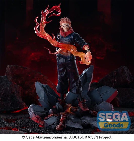 Figurine Sukuna Fuga de 23 cm issue de Jujutsu Kaisen, gamme Luminasta, par Sega. Une pose dynamique qui représente parfaitement la puissance et l'intensité du Roi des Fléaux.