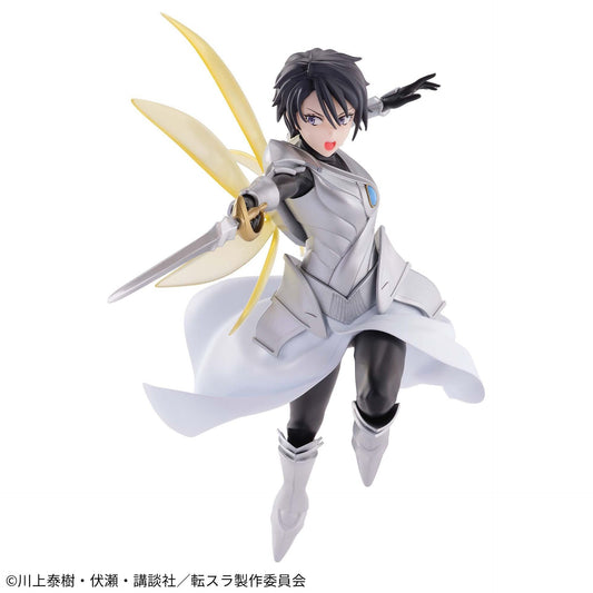 Voici la figurine de Hinata Sakaguchi de Moi, quand je me réincarne en slime, issue de la gamme Vibration Stars de Banpresto. Mesurant 16 cm, cette figurine représente Hinata dans une pose dynamique, illustrant sa force et son esprit combatif.