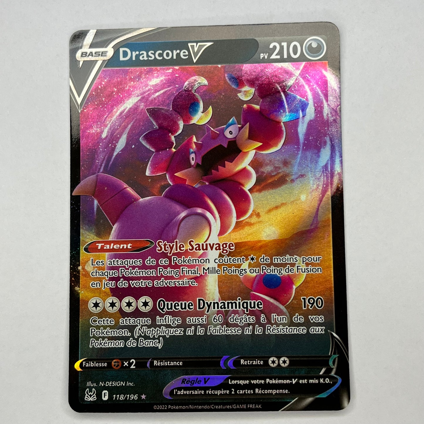 CARTES POKEMON DRASCORE V 118/196 FR