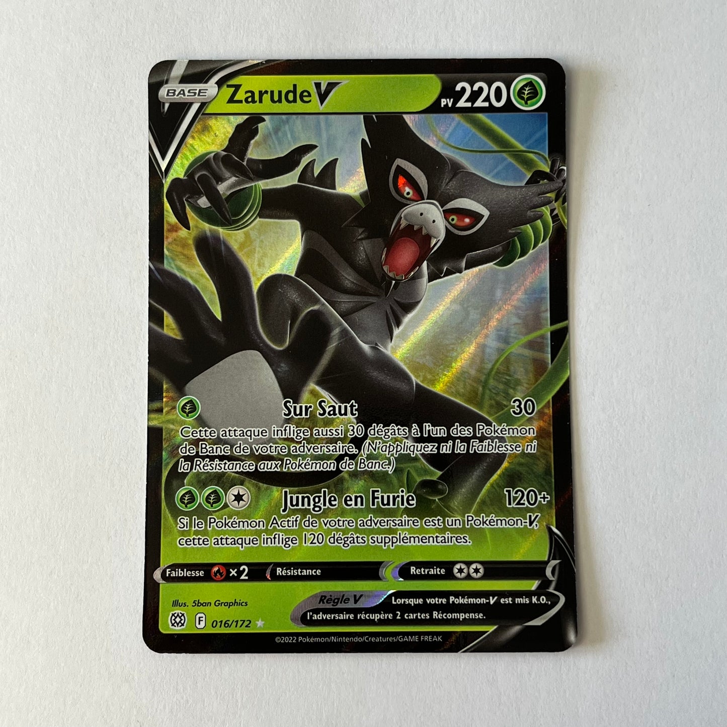 CARTES POKEMON ZARUDE V 016/172 FR
