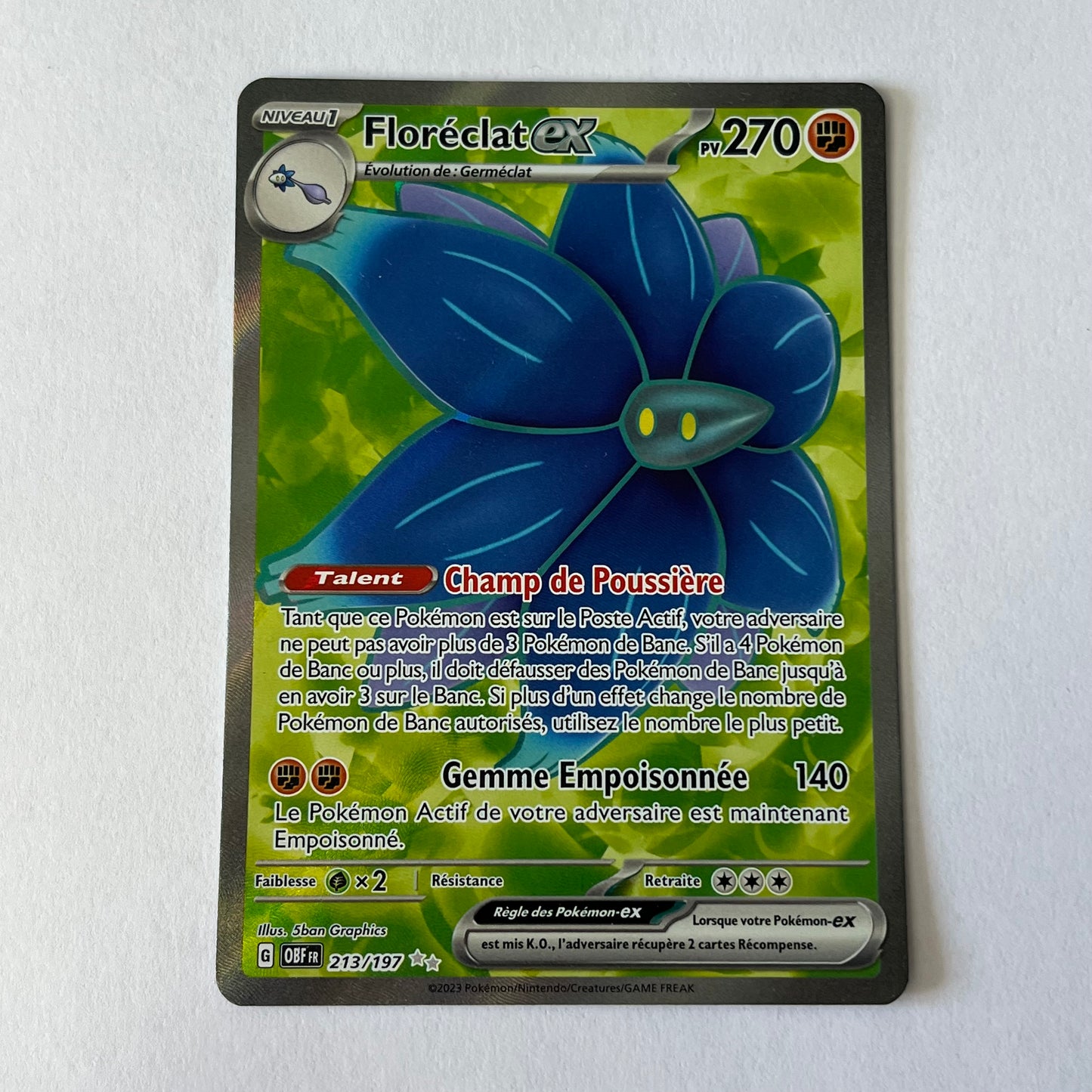 CARTES POKEMON FLORECLAT EX 213/197 FR