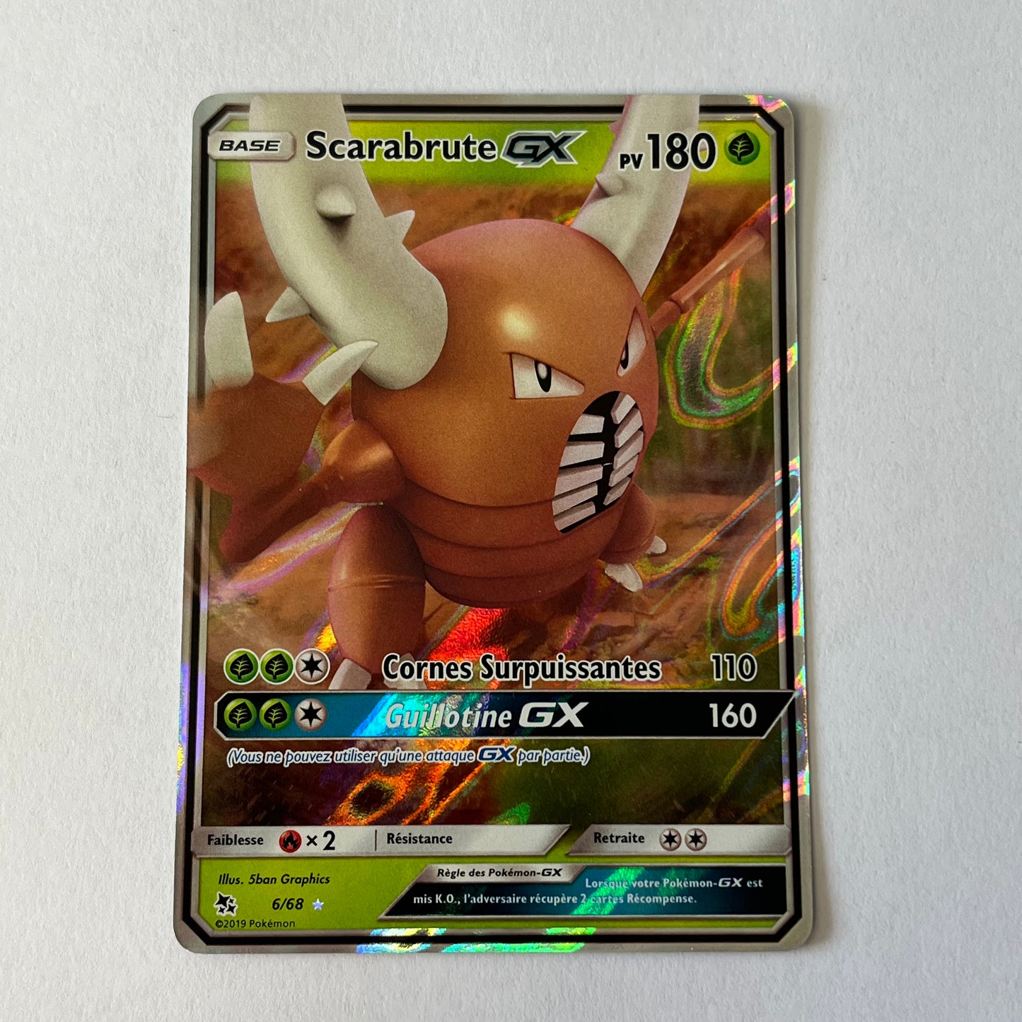CARTES POKEMON SCARABRUTE GX 6/68 FR