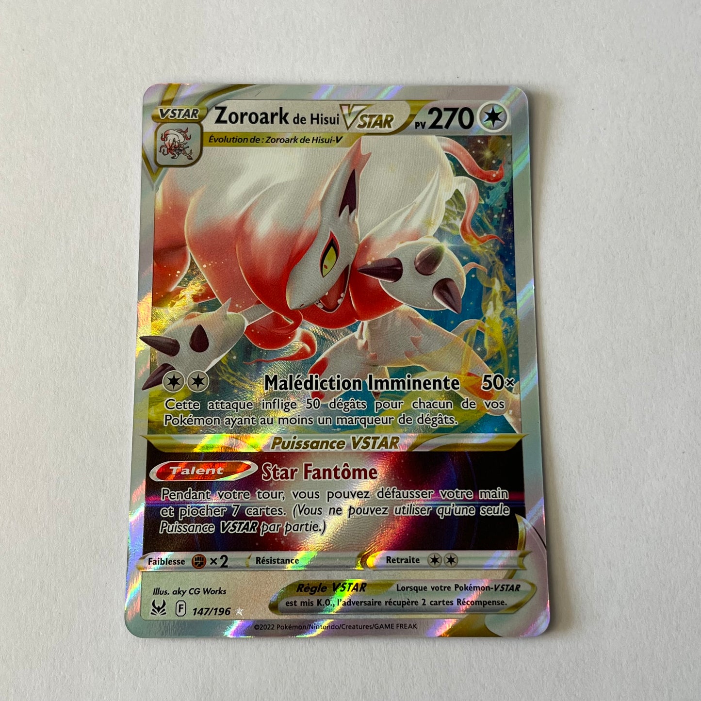 CARTES POKEMON ZOROARK de Hisui 147/196 FR