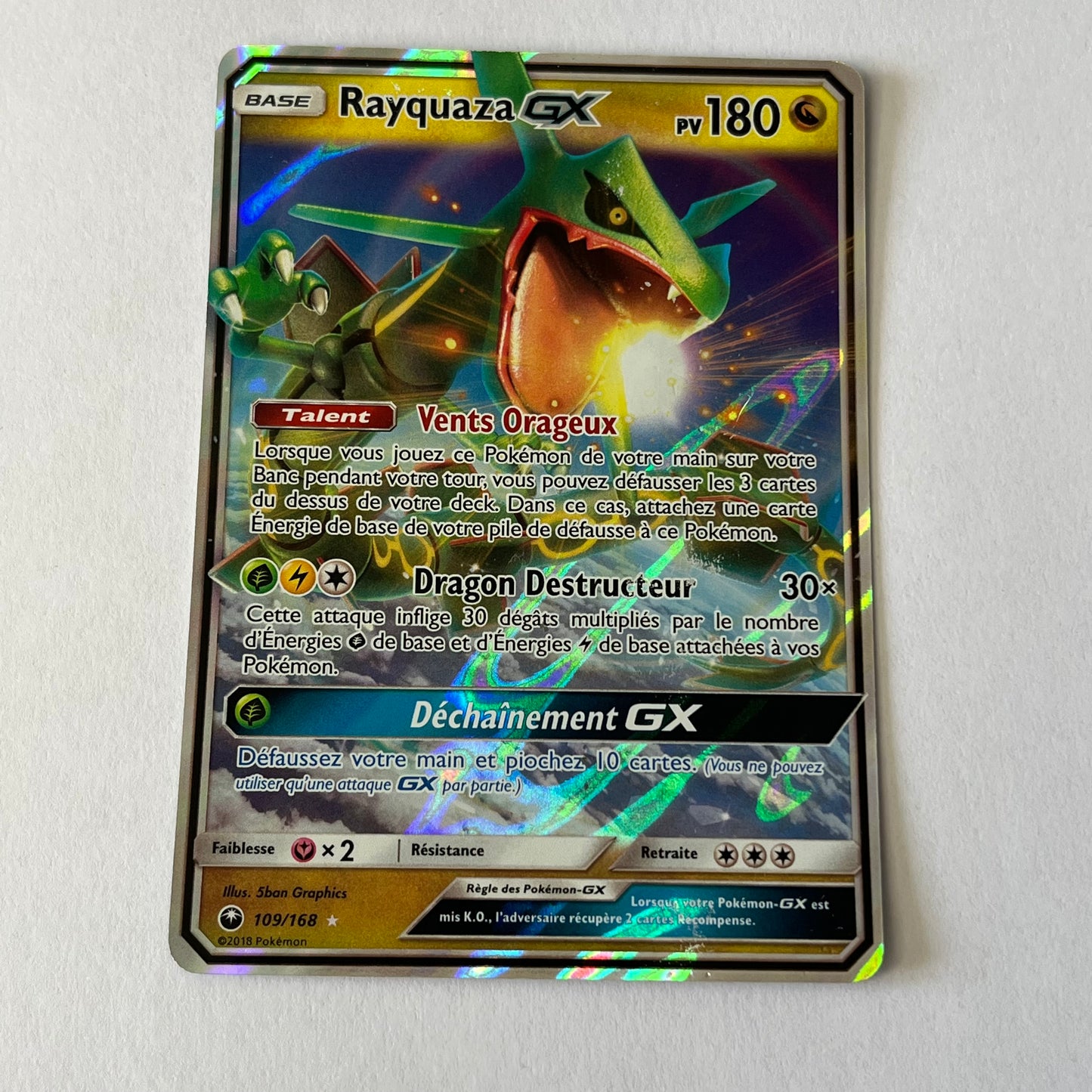 CARTES POKEMON RAYQUAZA GX 109/168 FR