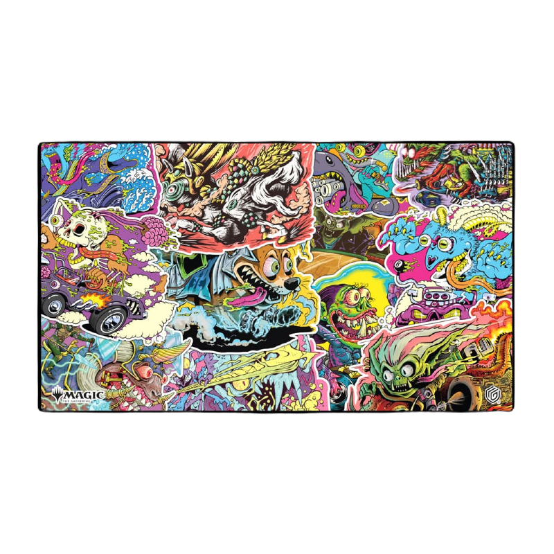 Tapis de jeu MTG Aetherdrift: Revved-Up Racers Ultimate Guard, idéal pour protéger vos cartes Magic: The Gathering avec une surface douce et antidérapante