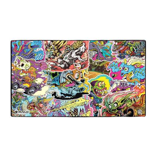 Tapis de jeu MTG Aetherdrift: Revved-Up Racers Ultimate Guard, idéal pour protéger vos cartes Magic: The Gathering avec une surface douce et antidérapante