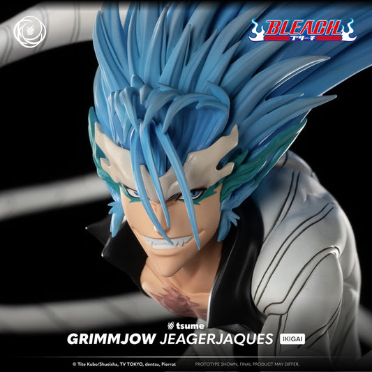 Gros plan de la tête de Grimmjow Jaggerjack – détails expressifs et peinture fidèle