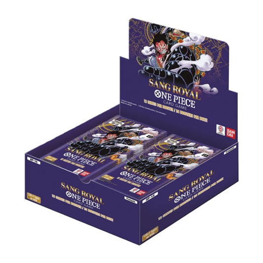 Display One Piece Card Game OP-10 Sang Royal avec 24 boosters de 12 cartes, extension officielle mettant en avant les lignées royales.