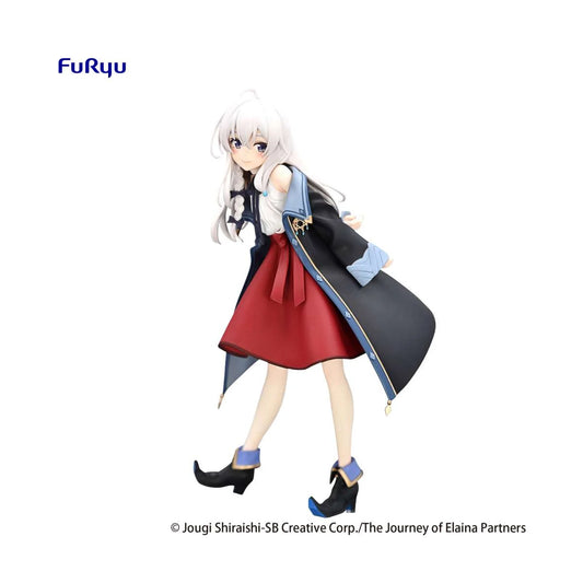 Figurine Elaina Trio Try It issue de Wandering Witch, représentant Elaina dans une pose élégante avec sa tenue de voyage