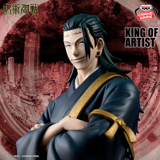Figurine Kenjaku King of Artist issue de Jujutsu Kaisen, représentant le puissant antagoniste dans une pose sombre et imposante.