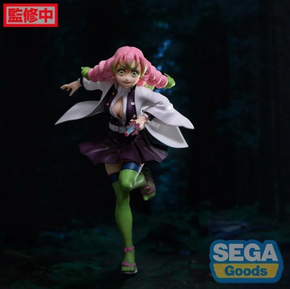 Figurine SEGA Figurizm de Mitsuri Kanroji 21 cm – Demon Slayer, Pilier de l’Amour debout avec son sourire chaleureux et son uniforme coloré.