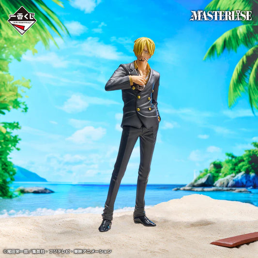 Figurine Sanji Ichibansho 25 cm de Bandai, inspirée de One Piece, avec pose dynamique et détails raffinés de son costume et de son expression.