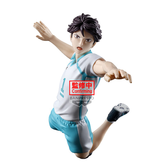 Figurine de Tōru Oikawa (Haikyu!!) de 15 cm, en pose confiante avec l’uniforme d’Aoba Johsai, issue de la collection Posing Figure