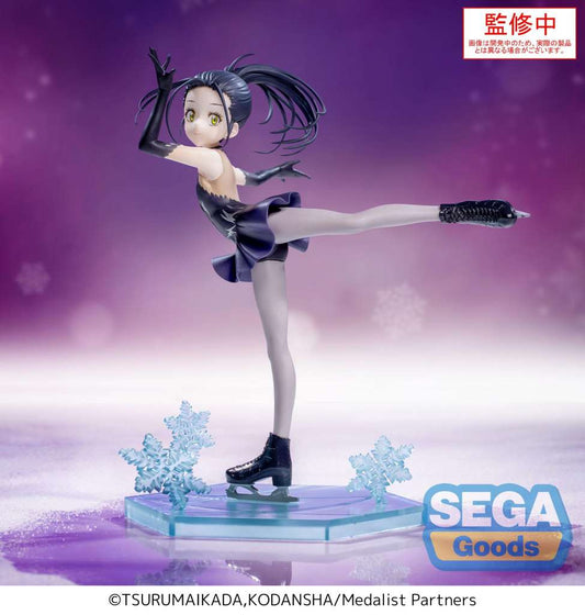 Figurine Hiraku Kamisaki Luminasta SEGA de Medalist, statuette PVC de 17 cm inspirée du patinage artistique.