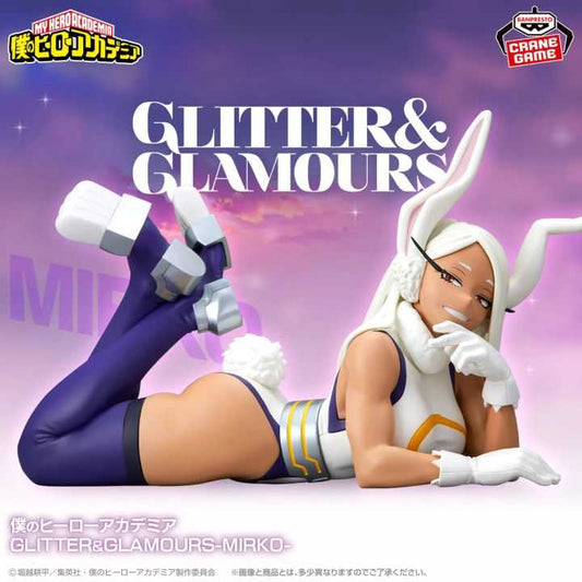 Figurine Mirko Glitter & Glamours Banpresto 17 cm de My Hero Academia, statuette PVC détaillée représentant la célèbre Héroïne Lapine.