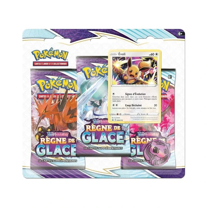pack de 3 boosters pokemon Règne de glace. épée et bouclier neuf scéllé
