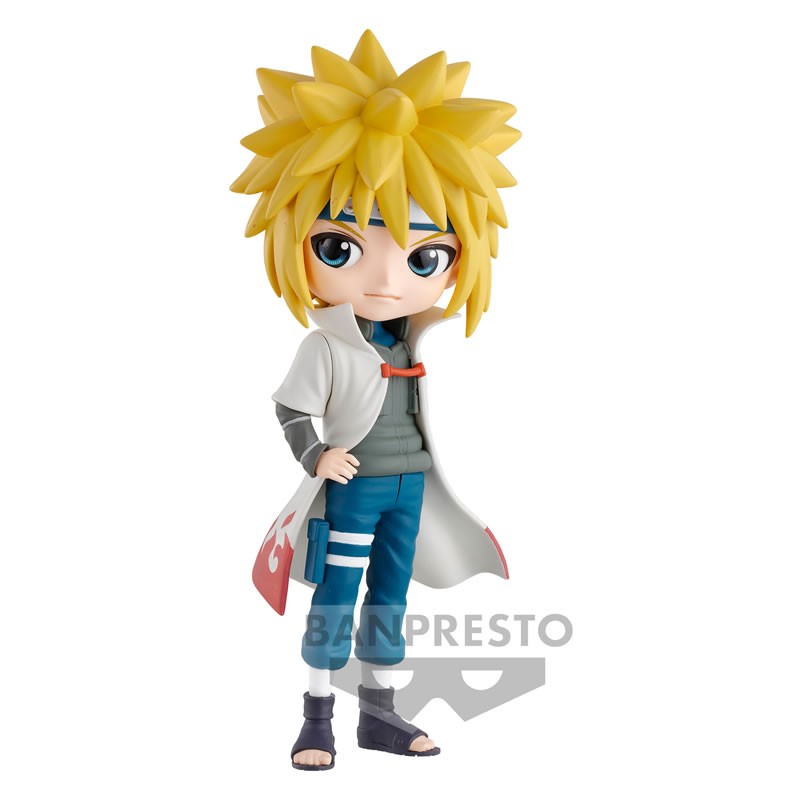 : Figurine Q Posket de 14 cm de Minato Namikaze, le Quatrième Hokage de Konoha, de Naruto Shippuden. Cette figurine saisissante capture parfaitement le charisme et la puissance de Minato avec ses détails soignés et son expression déterminée. Parfait pour les fans de l'anime et les collectionneurs de figurines, cette pièce ajoute une touche d'authenticité à toute collection.