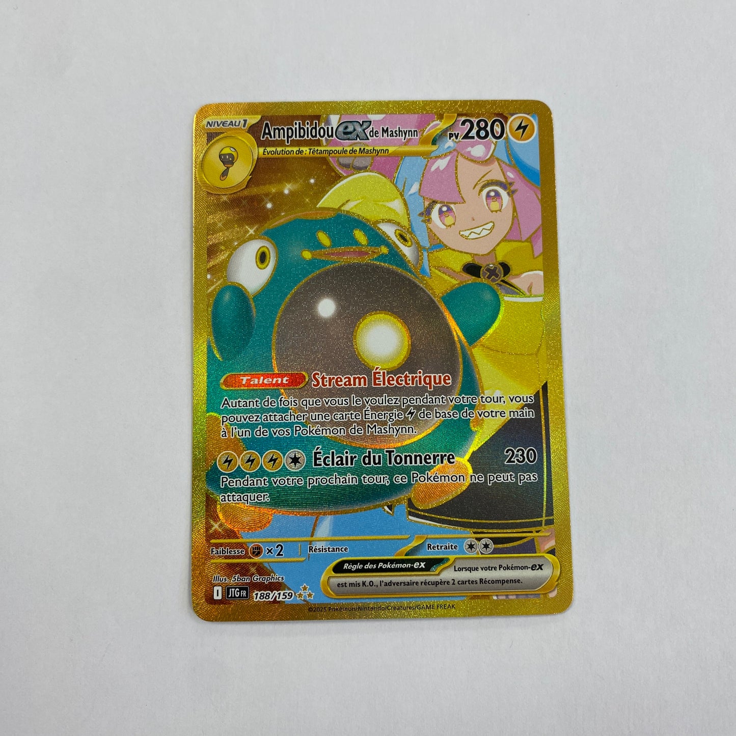 Carte Pokemon Ampibidou EX Mashynn 188/159 Gold Aventures Ensemble FR