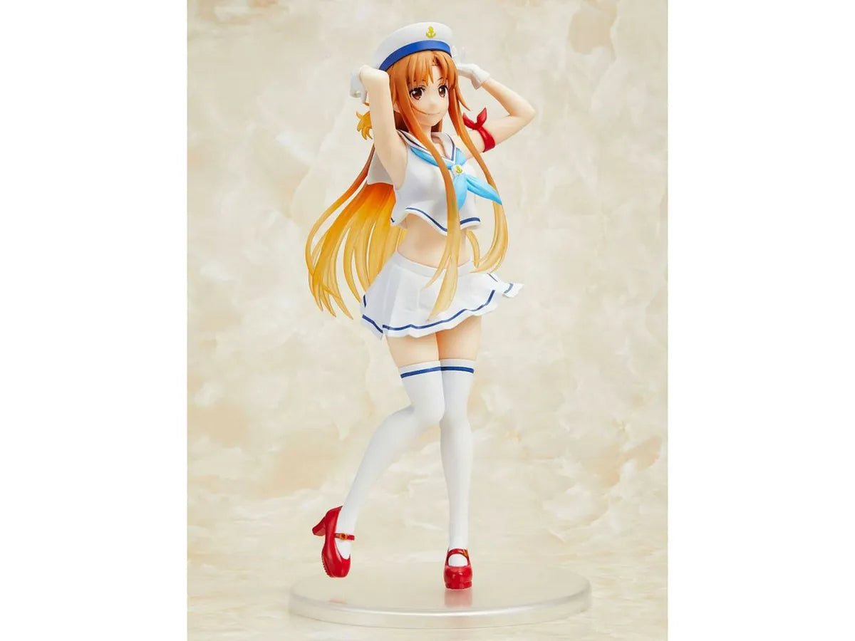 Figurine d'Asuna dans "Sword Art Online", vêtue d'une tenue de marin. Cette figurine captivante capture parfaitement la beauté et l'élégance d'Asuna dans un style marin, avec des détails soignés et une pose gracieuse. Parfaite pour les fans de la série et les collectionneurs de figurines, cette pièce apporte une touche de charme et d'aventure à toute collection.