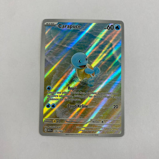 Carte Pokemon Carapuce AR 170/165 Serie 151 FR