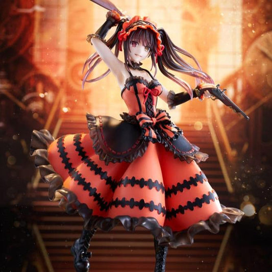 Figurine de Tokisaki Kurumi de 20 cm en tenue rouge gothique avec un fusil, issue de Date A Live. Créée par Taito, cette pièce de la gamme Amp+ incarne la puissance et le charme énigmatique de Kurumi, parfaite pour les collectionneurs de l'univers Date A Live.