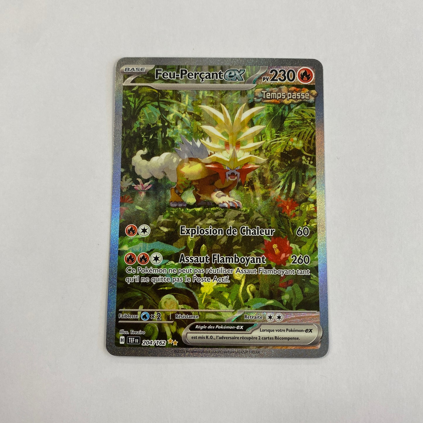Carte Pokémon Feu-Perçant EX 204/162 ALT – Forces Temporelles FR