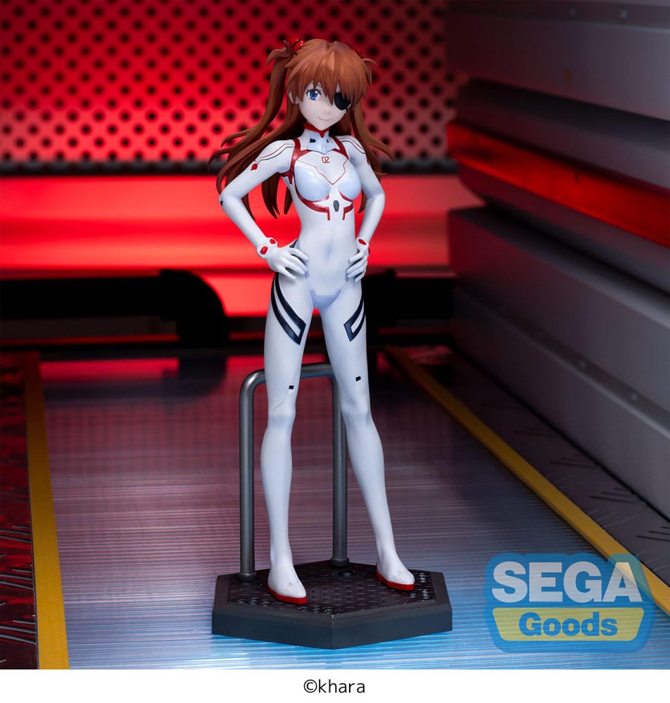 Figurine Asuka Shikinami Langley de 22 cm, gamme Luminasta, signée Sega, inspirée du film Evangelion: 3.0+1.0 Thrice Upon a Time. Une représentation élégante et fidèle de l’héroïne légendaire.