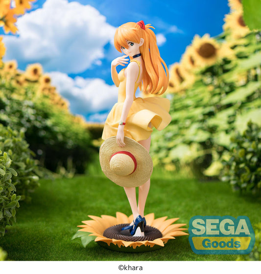 Figurine Asuka Langley en robe d’été – version Luminasta par Sega, inspirée de Neon Genesis Evangelion.