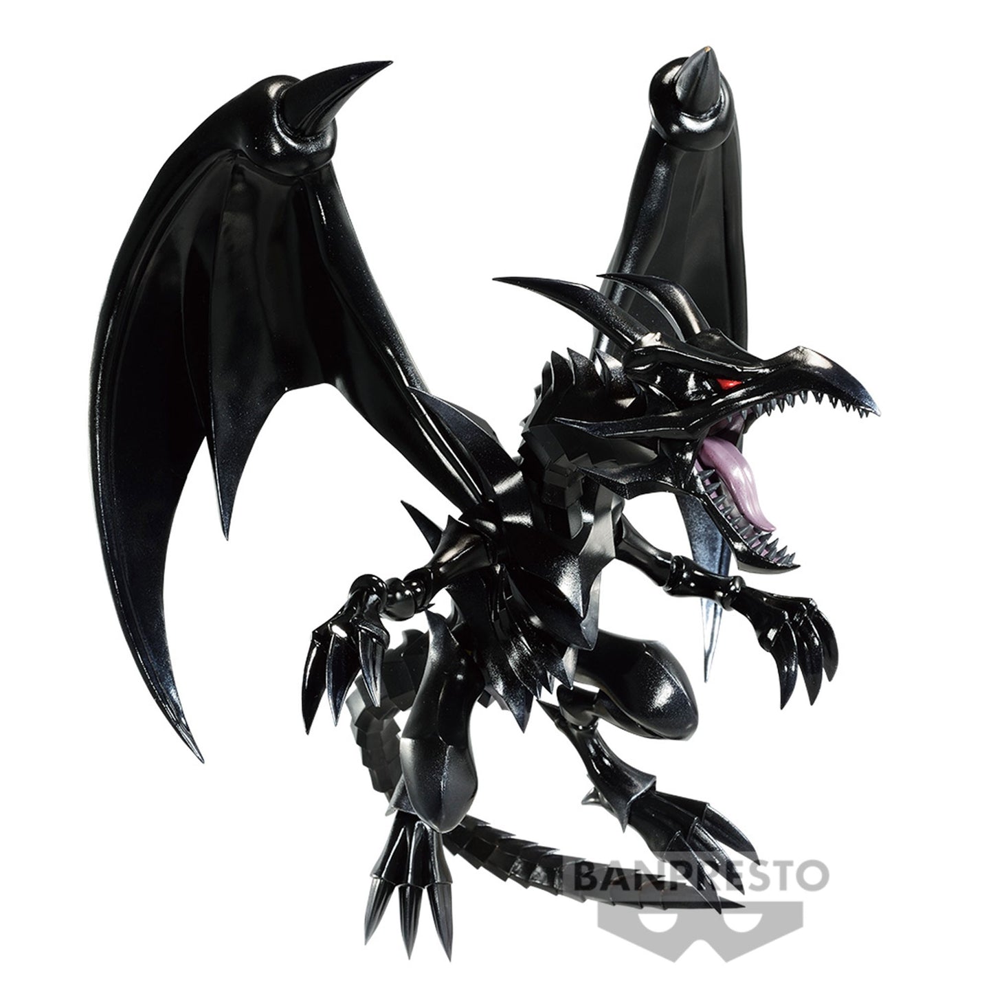 Découvrez la figurine légendaire du Dragon Noir aux Yeux Rouges de Yu-Gi-Oh! ! Mesurant 11 cm, cette création signée Banpresto met en valeur l'aura redoutable de ce dragon mythique, un must pour tout fan de Duel Monsters.