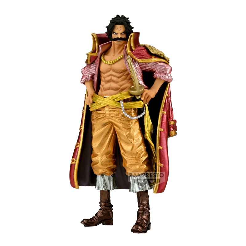 Figurine Gol D. Roger King of Artist 23 cm One Piece, pose majestueuse et détails fins mettant en valeur le charisme et la puissance du Roi des Pirates