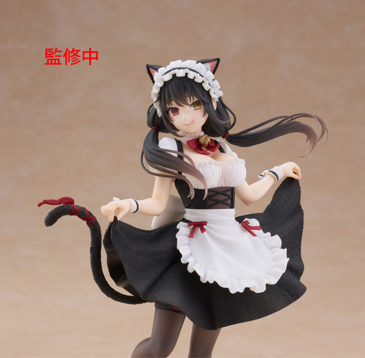 Figurine Kurumi Tokisaki Cat Ear Maid Ver Coreful inspirée de Date A Live V, en tenue de soubrette avec oreilles de chat.