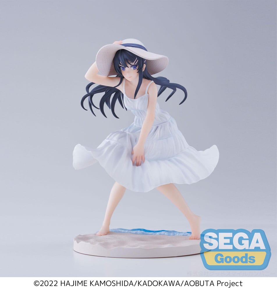 Figurine de Mai Sakurajima, 17 cm, Summer Dress de Rascal Does Not Dream of Bunny Girl Senpai, dans une tenue estivale élégante et détaillée
