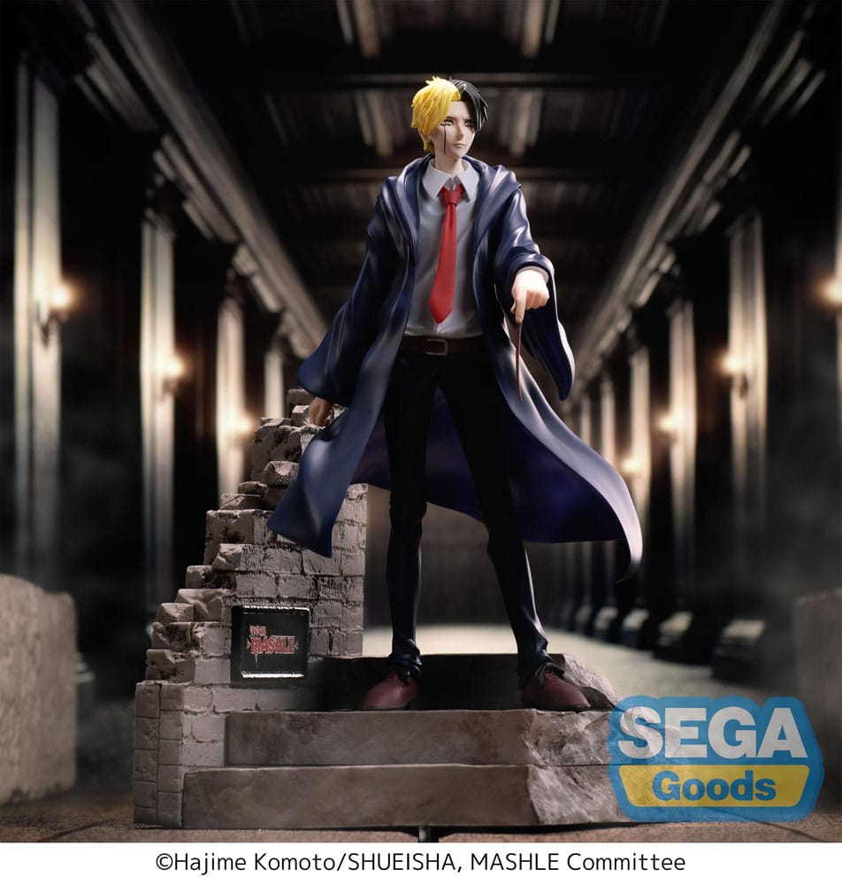 Découvrez la superbe figurine de Rayne Ames issue du manga Mashle, fabriquée par la célèbre marque SEGA. D'une hauteur de 20 cm, cette pièce impressionnante capture parfaitement l'élégance et la puissance de ce Divine Visionary, maître du vent. Posé sur un magnifique décor en escalier, Rayne semble prêt à déclencher une rafale dévastatrice.