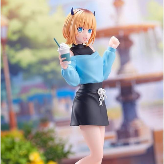 Figurine de Mem-Cho de 19 cm, inspirée de l'anime Oshi no Ko, dans une pose élégante. Les détails précis reflètent parfaitement l'énergie et la personnalité enjouée du personnage.
