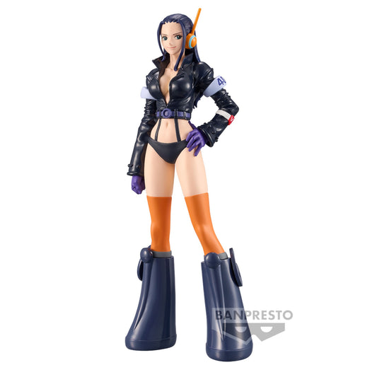 Figurine de Nico Robin de One Piece dans sa version Egghead, de Banpresto, mesurant 17 cm. La figurine capture la sagesse et la puissance de Robin avec des détails soignés, fidèle à son personnage dans l'arc Egghead.