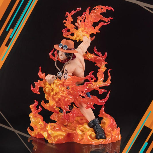 Admirez cette figurine Portgas D. Ace Bounty Rush 5th Anniversary de Bandai, issue de la gamme Figuarts Zero. Avec une hauteur d'environ 15 cm, elle représente le célèbre Fire Fist Ace dans une pose captivante, illustrant parfaitement sa force et son charisme.