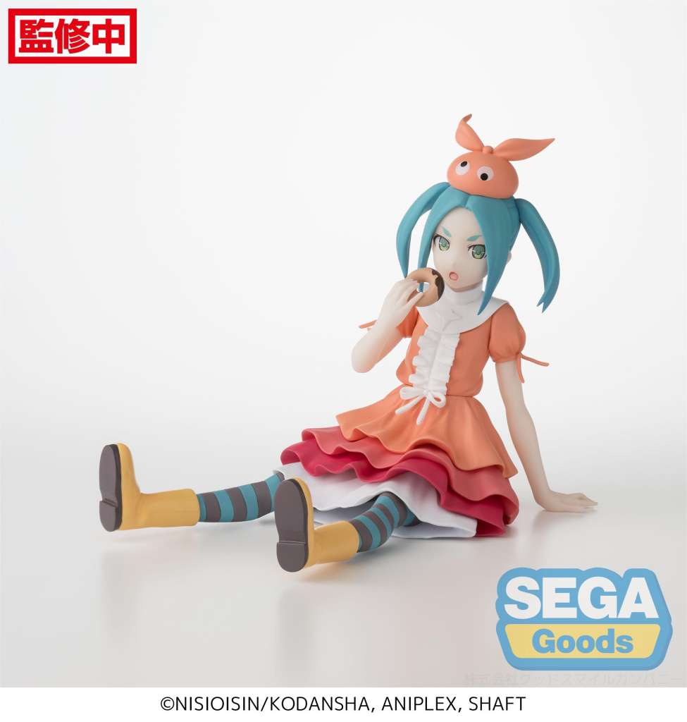Figurine de Yotsugi Ononoki en position assise, jambes pendantes, par SEGA – 10 cm