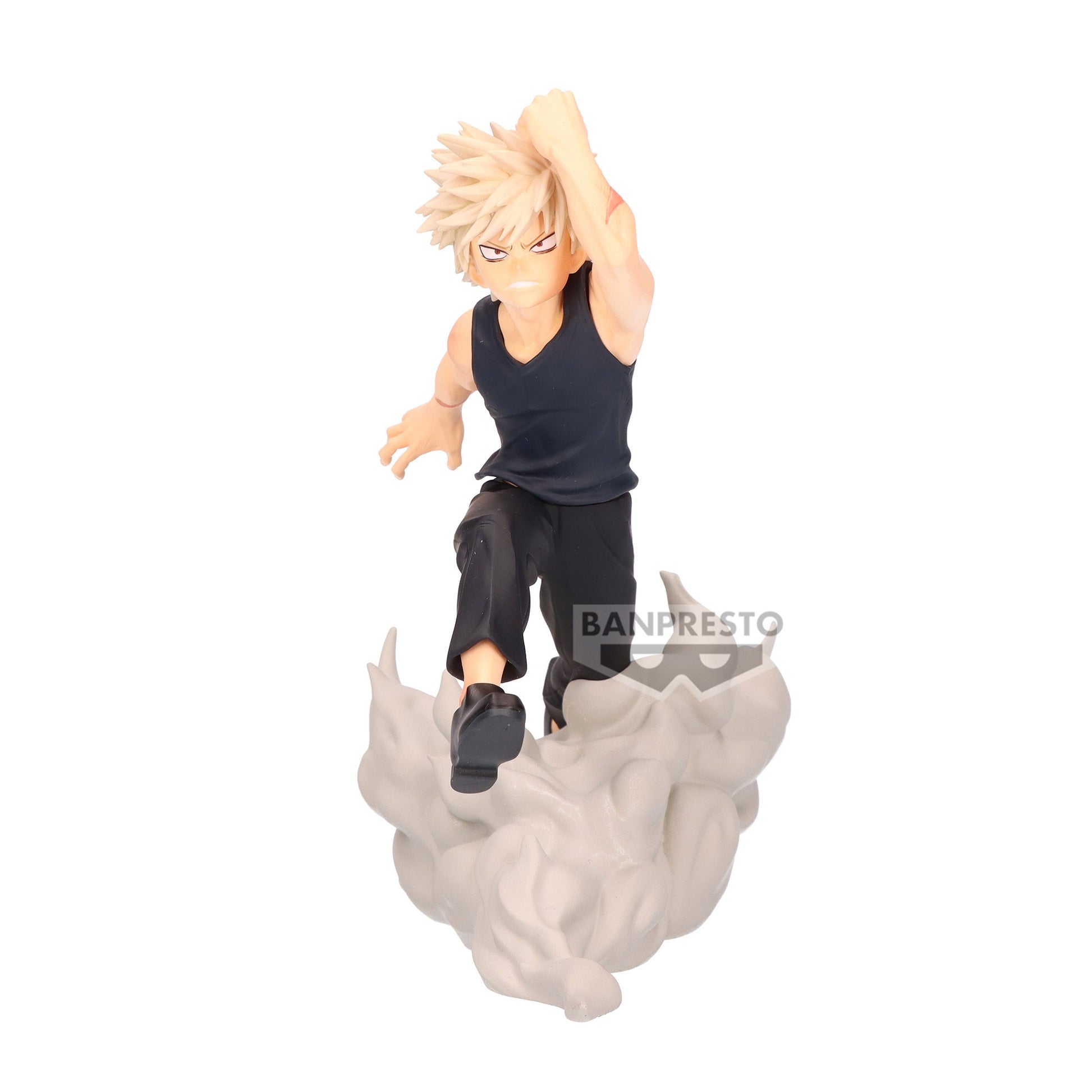 Voici la figurine de Katsuki Bakugo de My Hero Academia, réalisée par Banpresto et mesurant 12 cm. Dans une pose dynamique, Bakugo incarne la puissance et la passion qui le définissent, parfaite pour les amateurs de la série.