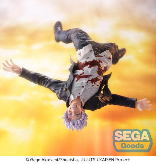 Admirez cette figurine Gojo Satoru Awakening de Sega, mesurant 27 cm dans la gamme Figurizm Luminasta. Son design détaillé et sa pose dynamique reflètent la puissance et le charisme du personnage emblématique de Jujutsu Kaisen.