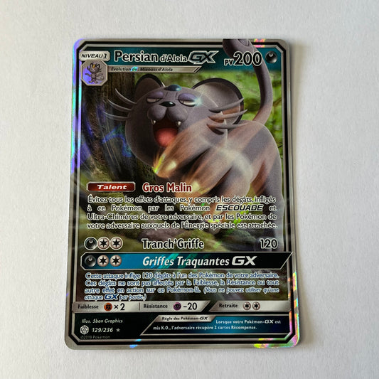CARTES POKEMON PERSIAN D'Alola GX 129/236 FR